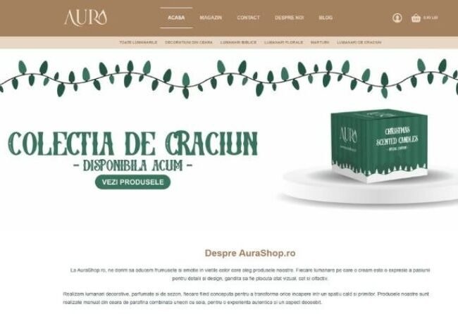 AuraShop.ro – Magazinul online de lumanari handmade care adauga frumusete si emotie in viata ta